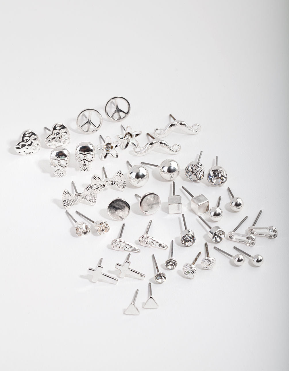Silber Mismatch Bowtie 20-Packung Ohrring