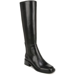 Giselle kniehohe Lederstiefel mit quadratischer Zehenpartie