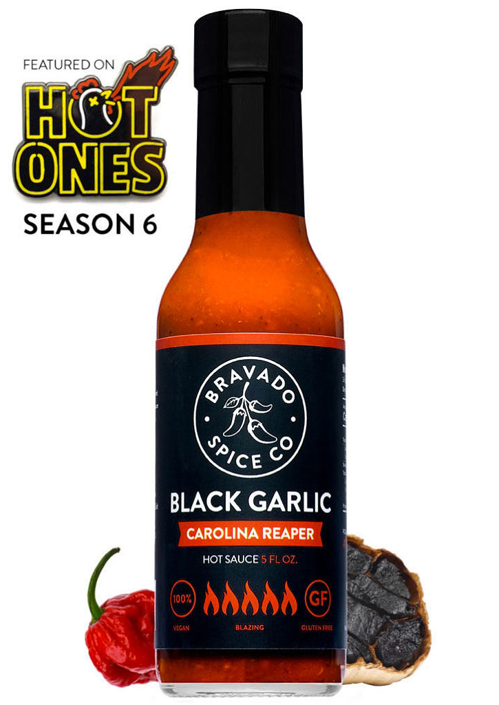 Bravado Spice Co Schwarzer Knoblauch Carolina Reaper Chilisauce