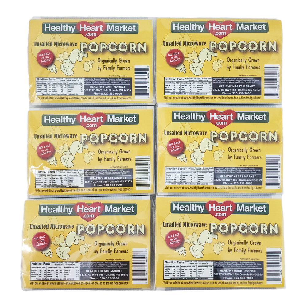 6 Packung – Gesunder Herzmarkt Kein Salz Mikrowelle Popcorn