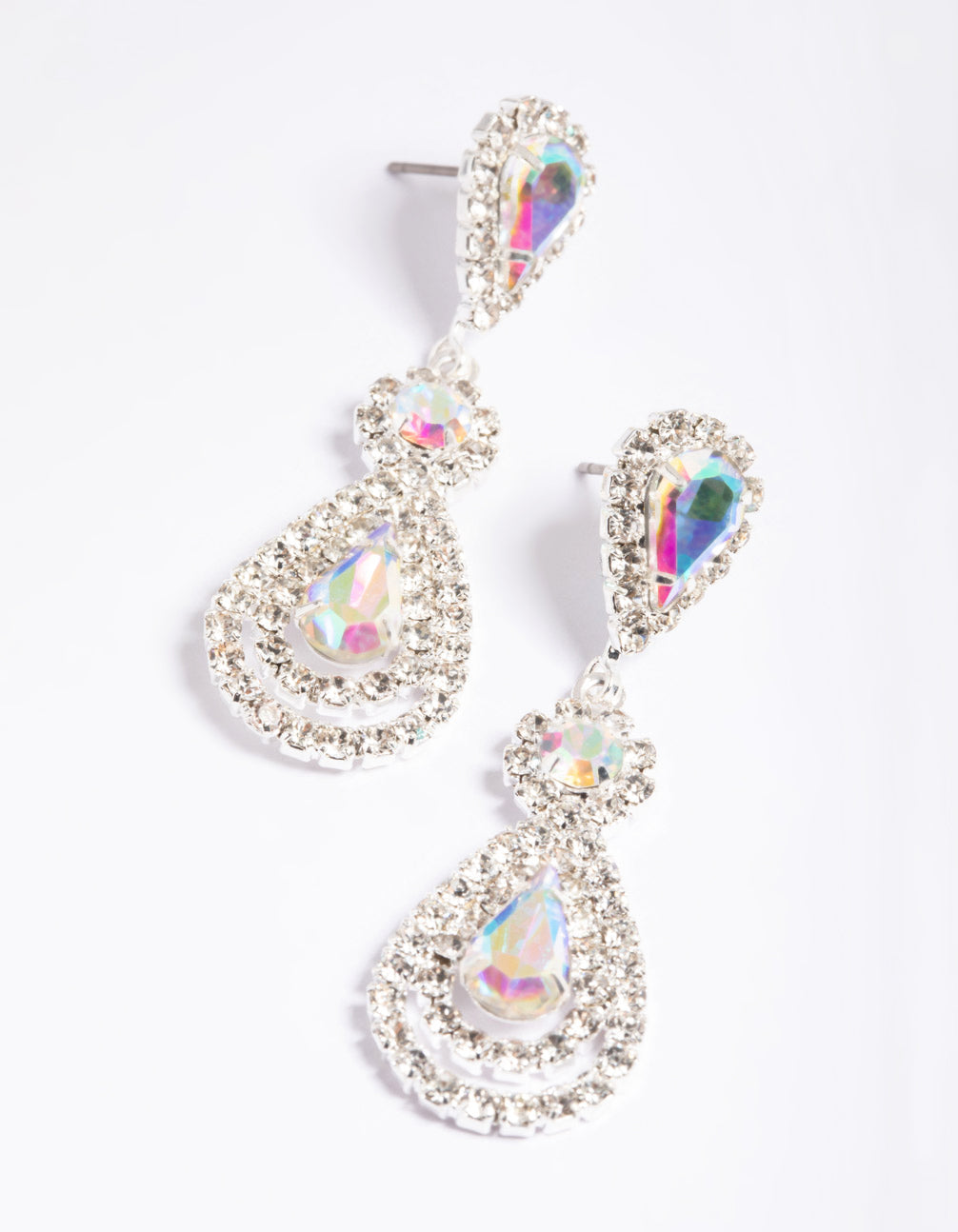 Silber Blume Stud Teardrop Ohrringe