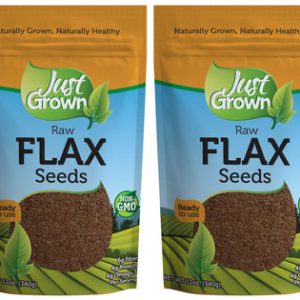 Just Grown Rohe Flachssamen, 12 Unzen (Packung mit 2)