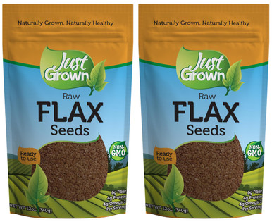 Just Grown Raw Flax Seeds, 12 Unzen. (2 Stück)