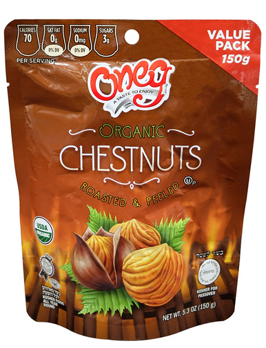 Oneg Bio ganze Kastanie geröstet und geschält Kastanien Koscher für Passah, 5,3 oz