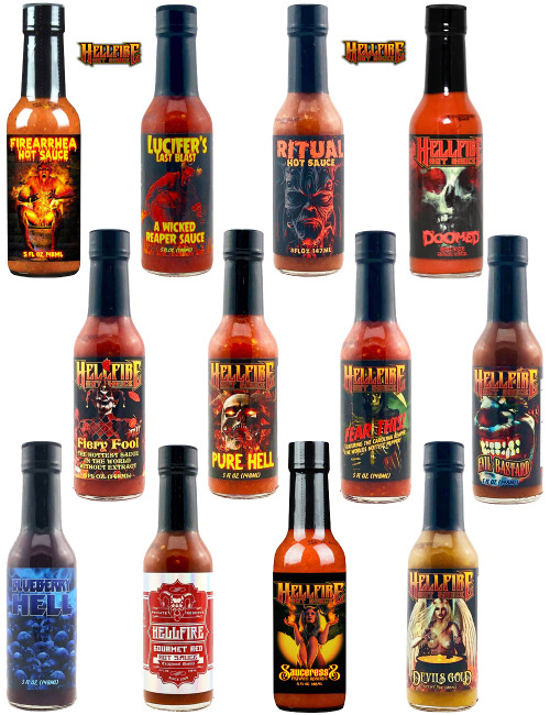 Hellfire Extreme Komplette Chilisaucen Geschenkset, 12/5oz