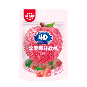 Amos 4D Lychee Gummy Süßigkeiten 65g