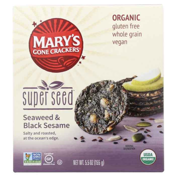Mary's Gone Crackers Super Seed Seeweed & Schwarzer Sesam Crackers, 5.5
