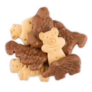 mit Schokolade überzogene Tiercracker