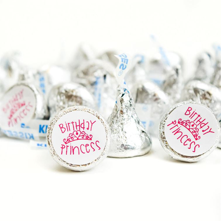 Geburtstag Prinzessin Hershey's Küsse Aufkleber – 216 Stück