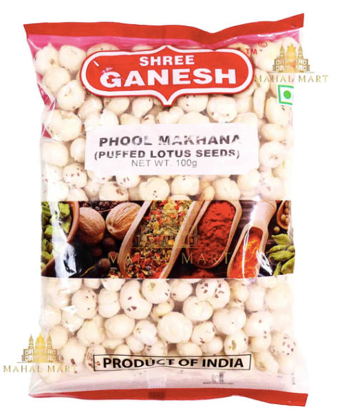 Shree Ganesh Makhana Phool Makhana, Fuchsnuss, geknallter Lotussamen, 100g