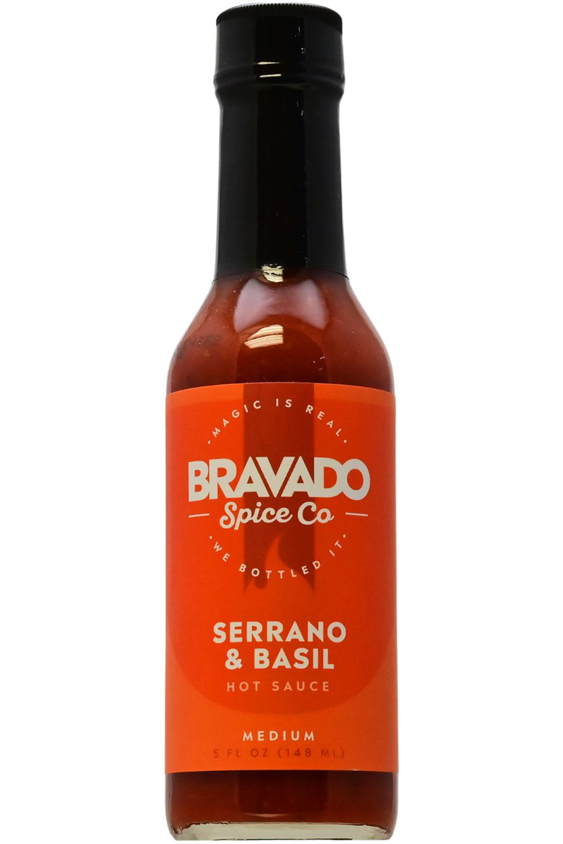 Bravado Spice Co Serrano und Basilikum scharfe Sauce