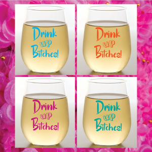 Wine-Oh! trinken bis Hündinnen bruchfest Wein Gläser 2 Packung