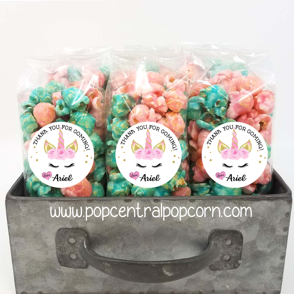 Einhorn mit Wimpern – Popcorn Party Favor Taschen