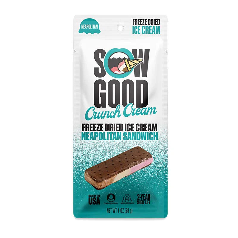 Sow Good Freeze getrocknete Eiscreme neapolitanische Sandwich