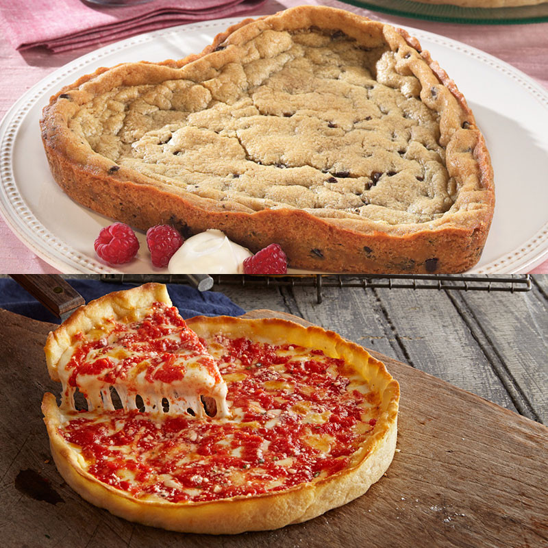 Lou's Herzförmige Schokolade Chip Keks & Pizza