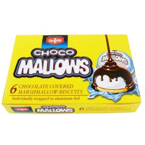 Fibisco – Choco Mallows Schokolade überzogen Marshmallow Kekse 6 Packung – 100 g