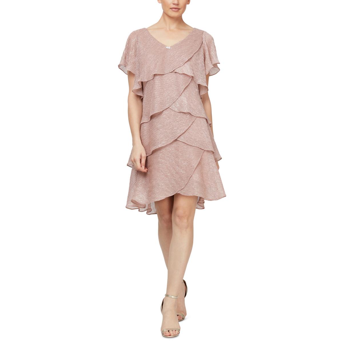 Metallisch gestaffeltes Shift Kleid