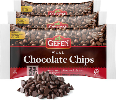 Gefen Halbsüße Schokoladenchips, 9 Unzen (3er Packung)