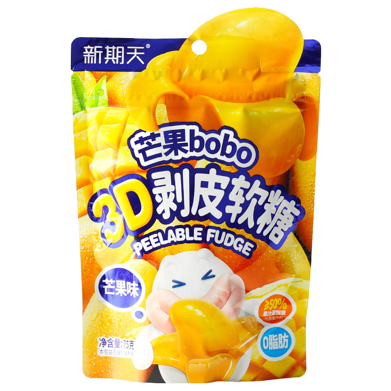 Xinqitian Mango Geschmack Peelable Gummy Süßigkeiten 75g