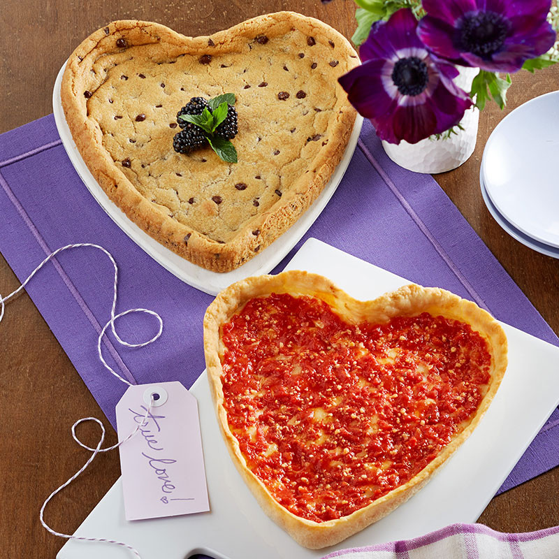 Lou's Herzförmige Schokolade Chip Keks & Herzförmige Pizza