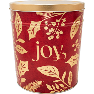 3.5 Gal Rot & Gold JOY Gourmet Popcorn Blechdose