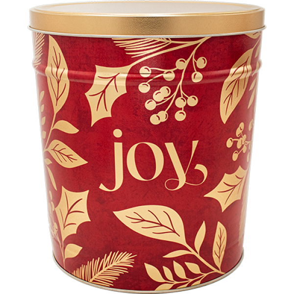 3.5 Gal Rot & Gold JOY Gourmet Popcorn Blechdose