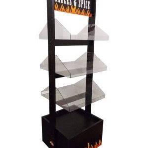 drei Regal stehen Flamme Display