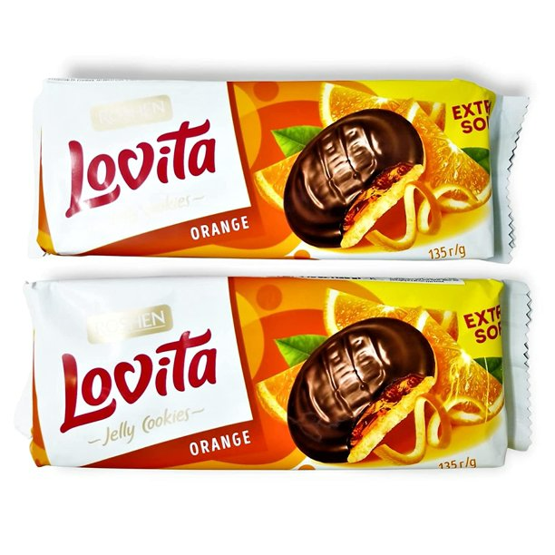 Roshen “Lovita” Jelly Kekse, Kekse mit Orange aromatisierte Jelly Füllung