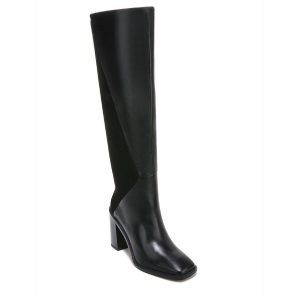 Stevie Leder-Kniestiefel mit eckiger Zehenpartie
