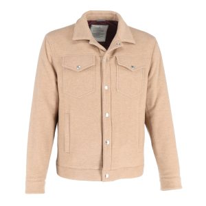 Brunello Cucinelli Trucker Jacke in Beige aus Wolle und Kaschmir
