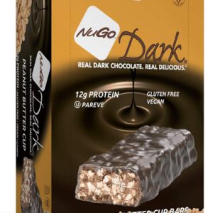 NuGo dunkle Erdnussbutter Tasse Proteinriegel, 1,76 Unzen (Packung mit 12)