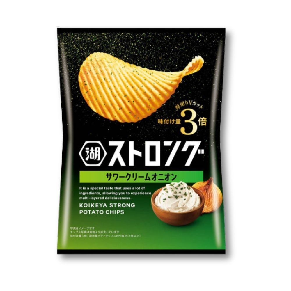 Koikeya STARKE Kartoffelchips – Sauerrahm mit Zwiebeln