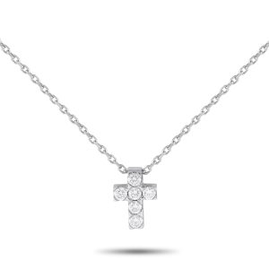 Van Cleef & Arpels Van Cleef & Arpels 18 Karat Weißgold Diamant Kreuz Halskette VC10 -051524