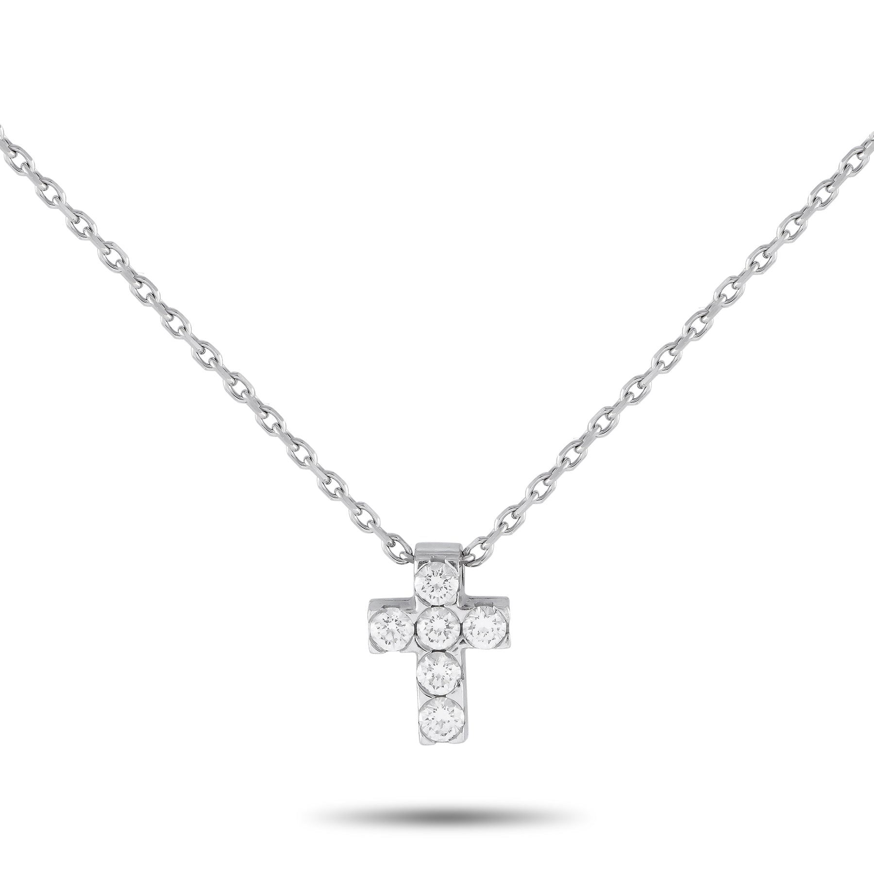 Van Cleef & Arpels Van Cleef & Arpels 18 Karat Weißgold Diamant Kreuz Halskette VC10 -051524
