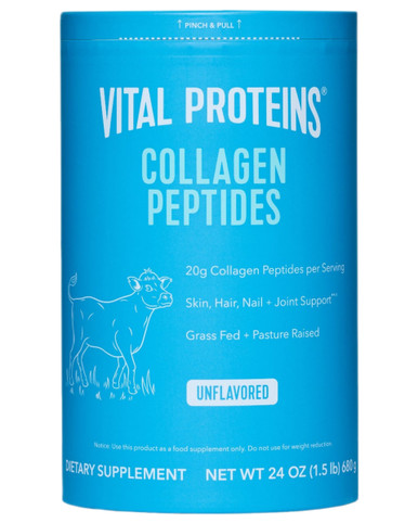 Vital Proteine Collagen Peptide Pulver, ohne Geschmack, 24 oz, 20g pro Portion, Gras gefüttert, unterstützt Haut, Haare, Nägel und Gelenke