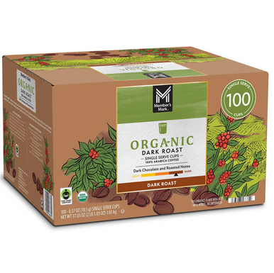 Member's Mark Bio Dunkel gerösteter Kaffee K-Cup Pods, kolumbianische Arabica, 100 Stück