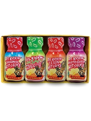 Mini Ass Kickin Chilisauce 4-Packung