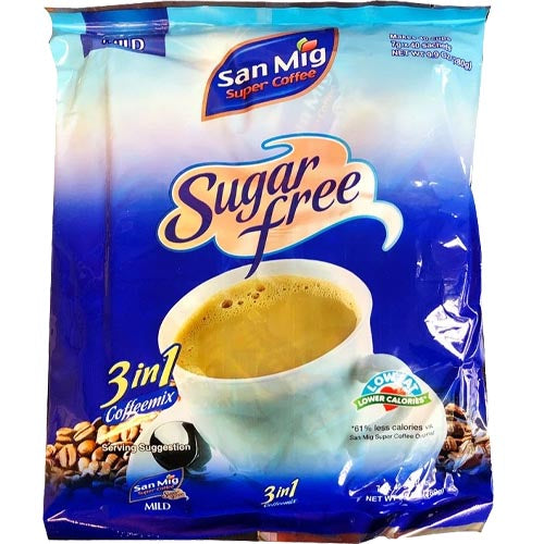 San Mig – Super Kaffee – Mild – Zuckerfrei – 3 in 1 Coffeemix – 40 Sachets – 280 G