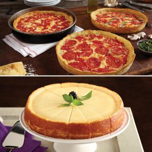 1 Eli's Plain Käsekuchen & 3 Lou's Pizzas
