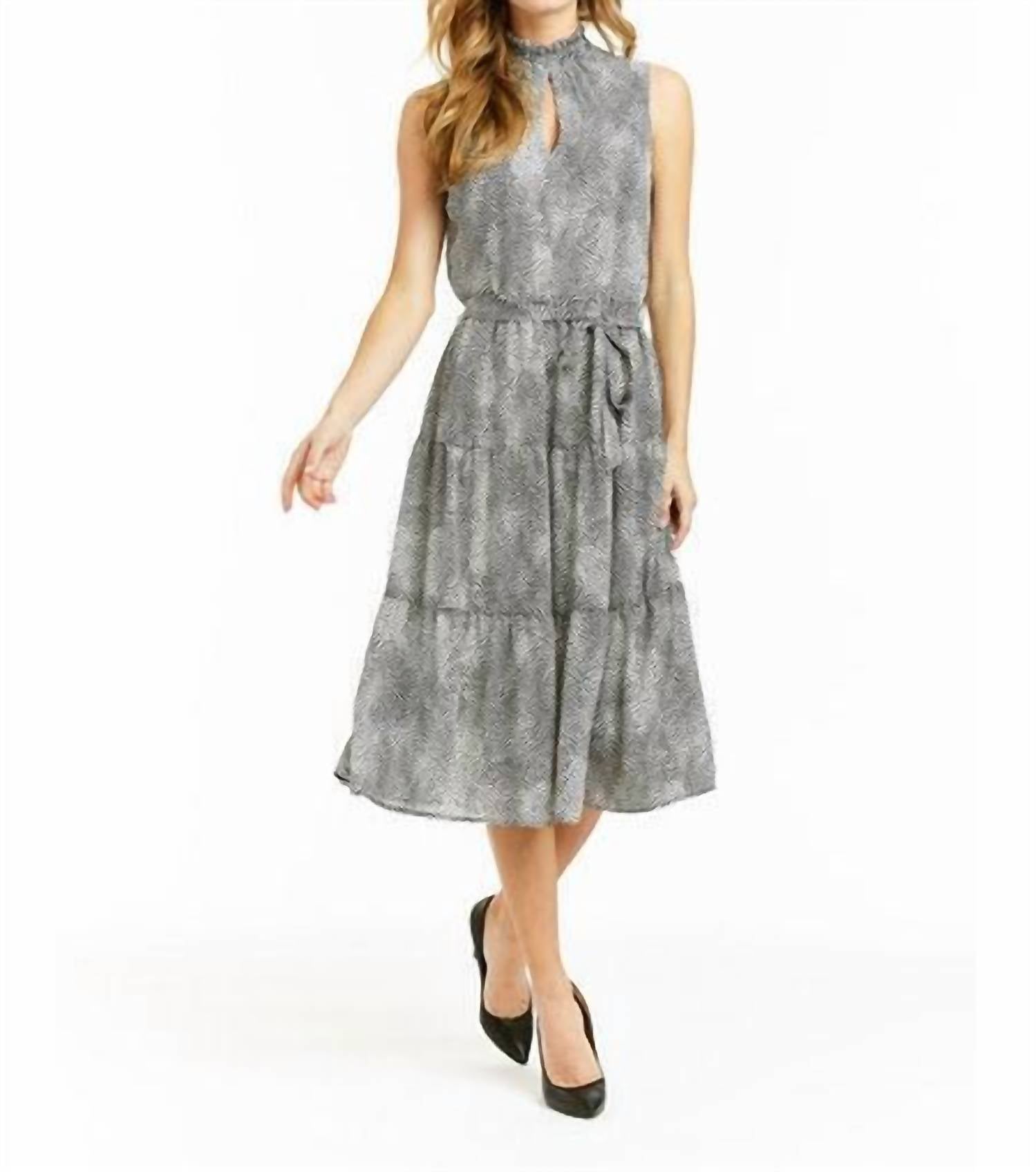 Tiger Crepe Samantha Kleid in Schwarz