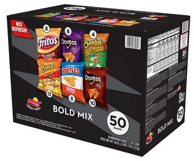 Frito-Lay Bold Mischung Sortiment Packung Chips und Snacks, 1 Unze. (50 Stück)