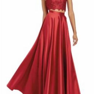 2 Stück Mikado-Spitze Kleid in Claret