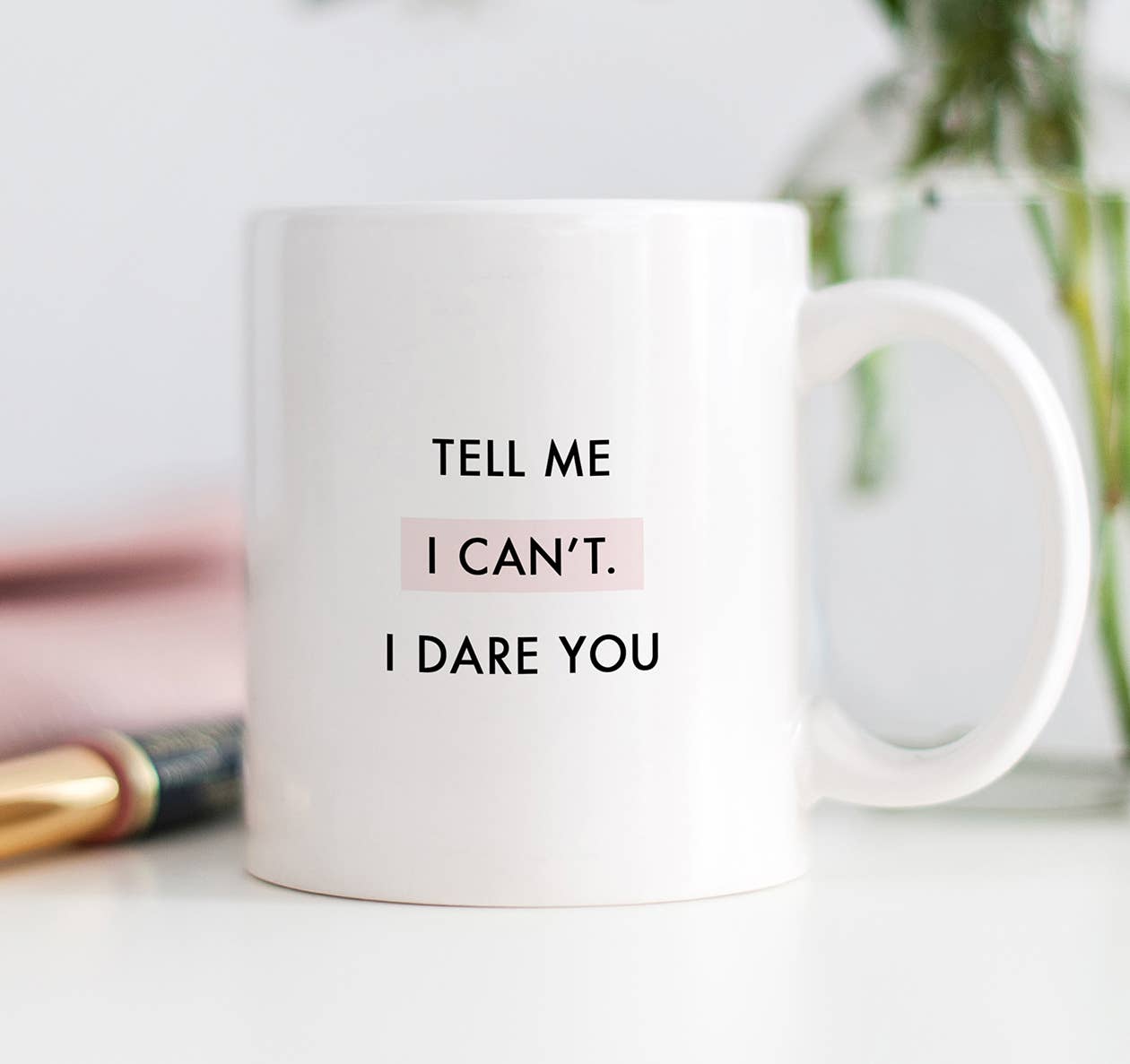 Digibuddha – Sag mir, dass ich dich nicht wagen kann Tasse, inspirierendes Zitat Kaffee