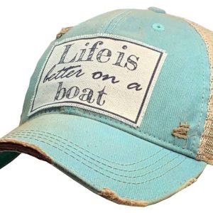 Vintage Life Das Leben ist besser auf einem Stiefel Trucker Hut Baseball Kappe