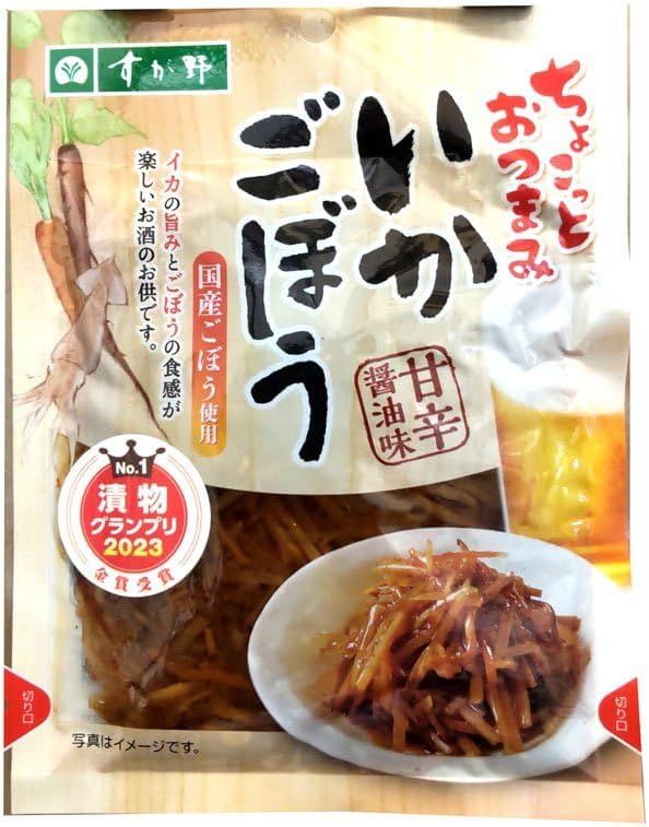 Sugano, Ika Gobo, Klette & Tintenfisch, Sojasauce Tsukemono, 90g im 1er Packung