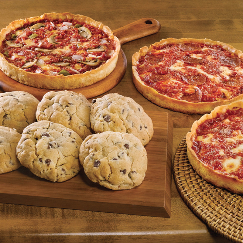 6 Carol's Kekse und 3 Lou's Pizzas