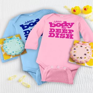Deerfields Bakery Blaue neue Babykekse, blaue Onesie & 2 lou-Pizzas