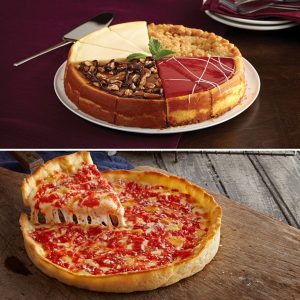 1 Eli's Sampler Käsekuchen & 1 Lou's Pizza