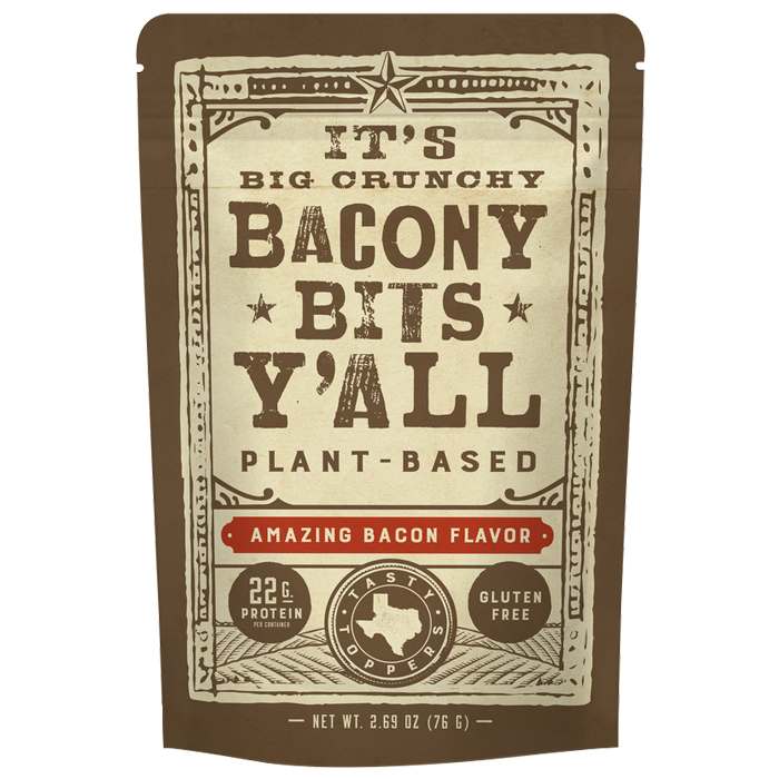 Alle Y'alls Lebensmittel – große knusprige Bacony Bits Y'all Vegan Bacon, 2,69 oz