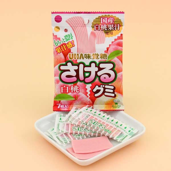 UHA Sakeru Split Gummy Süßigkeiten – Pfirsich